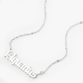 Silver-tone Gothic Zodiac Pendant Necklace - Aquarius,