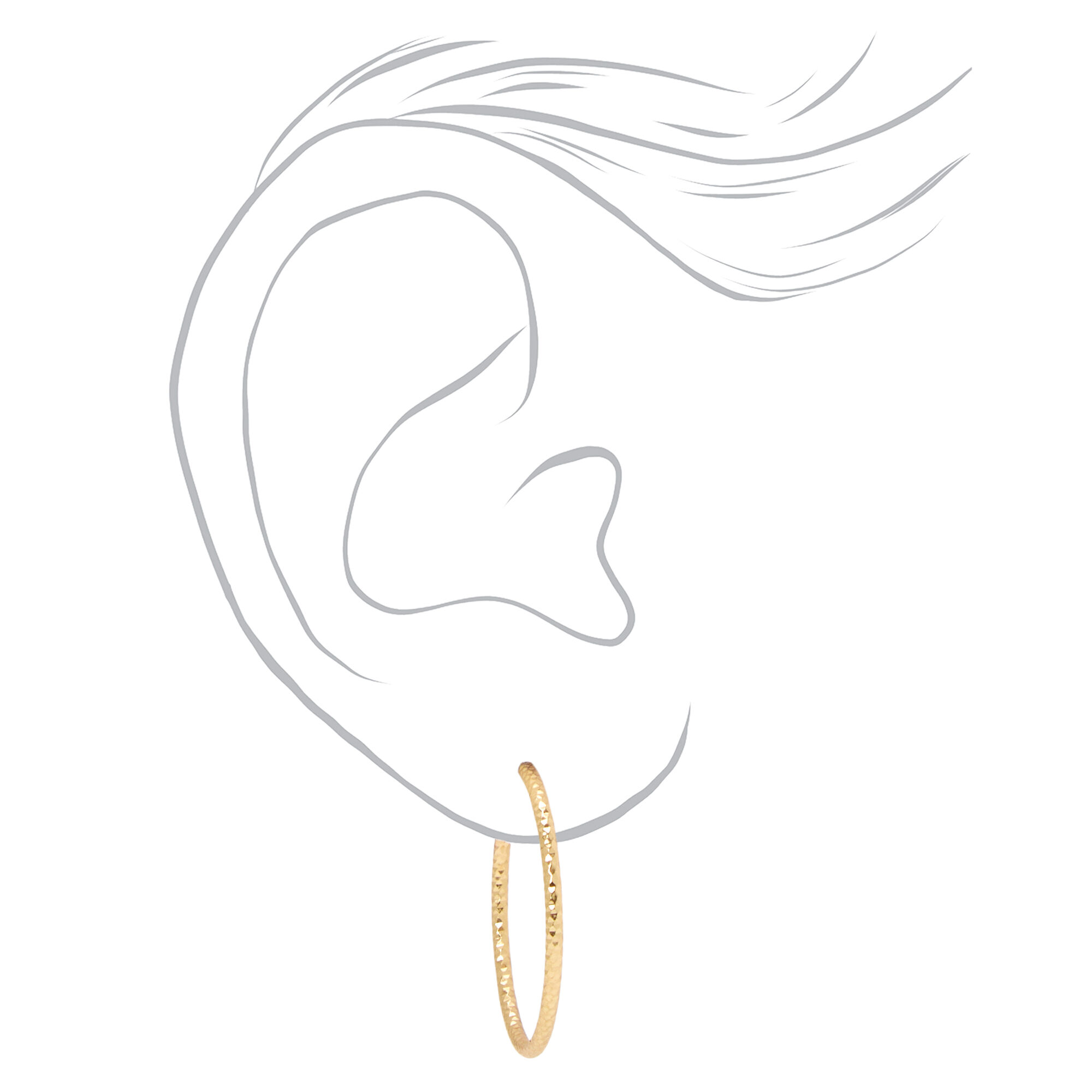Gold 30mm Hoop Earrings,
