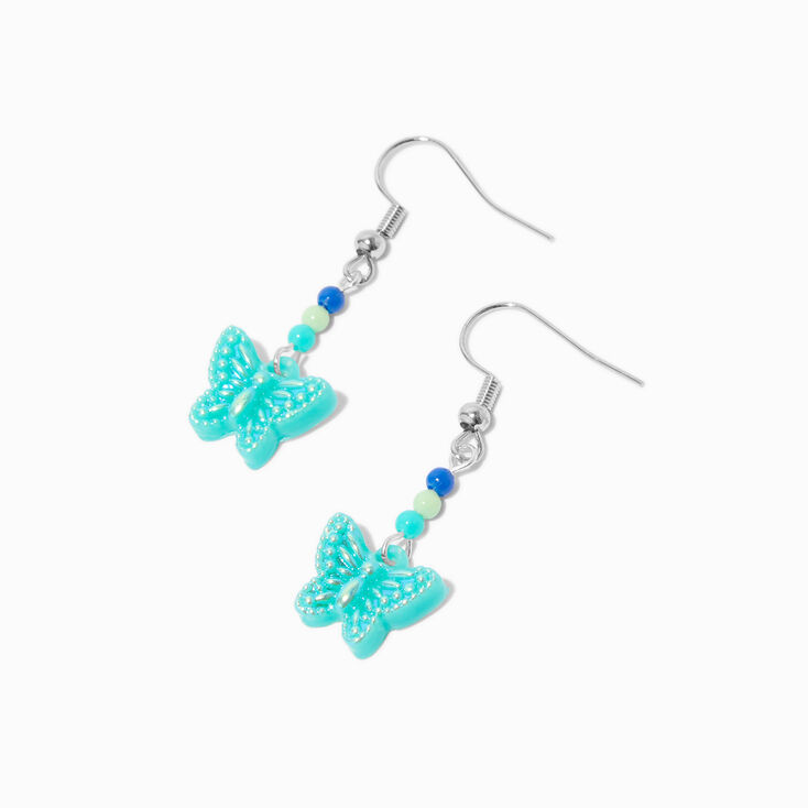 Pendantes papillons bleus phosphorescents,