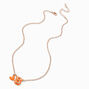Orange Bubble Initial Heart Pendant Necklace - S,