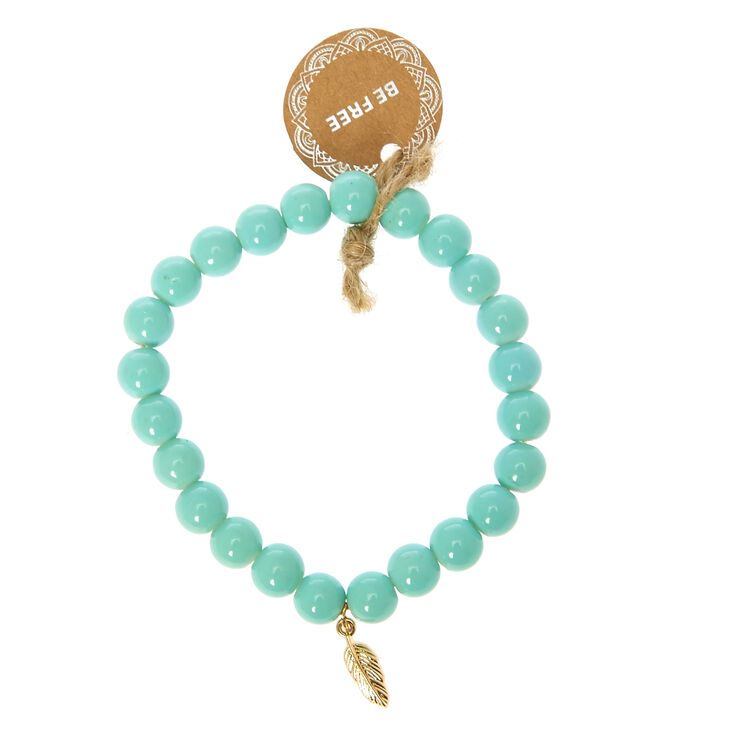Claire's Bracelet à perle d'imitation couleur menthe « Be Free »