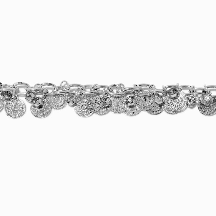 Silver-tone Coin Charm Bracelet,