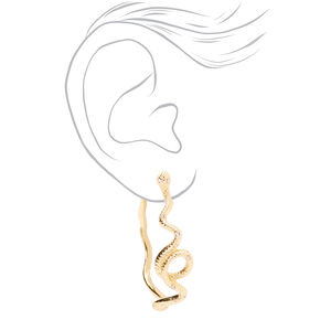 Gold 50MM Snake Hoop Earrings,