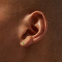 Clous d&rsquo;oreilles en zircon cubique d&rsquo;imitation pomme verte couleur argent&eacute;e - 4&nbsp;mm,