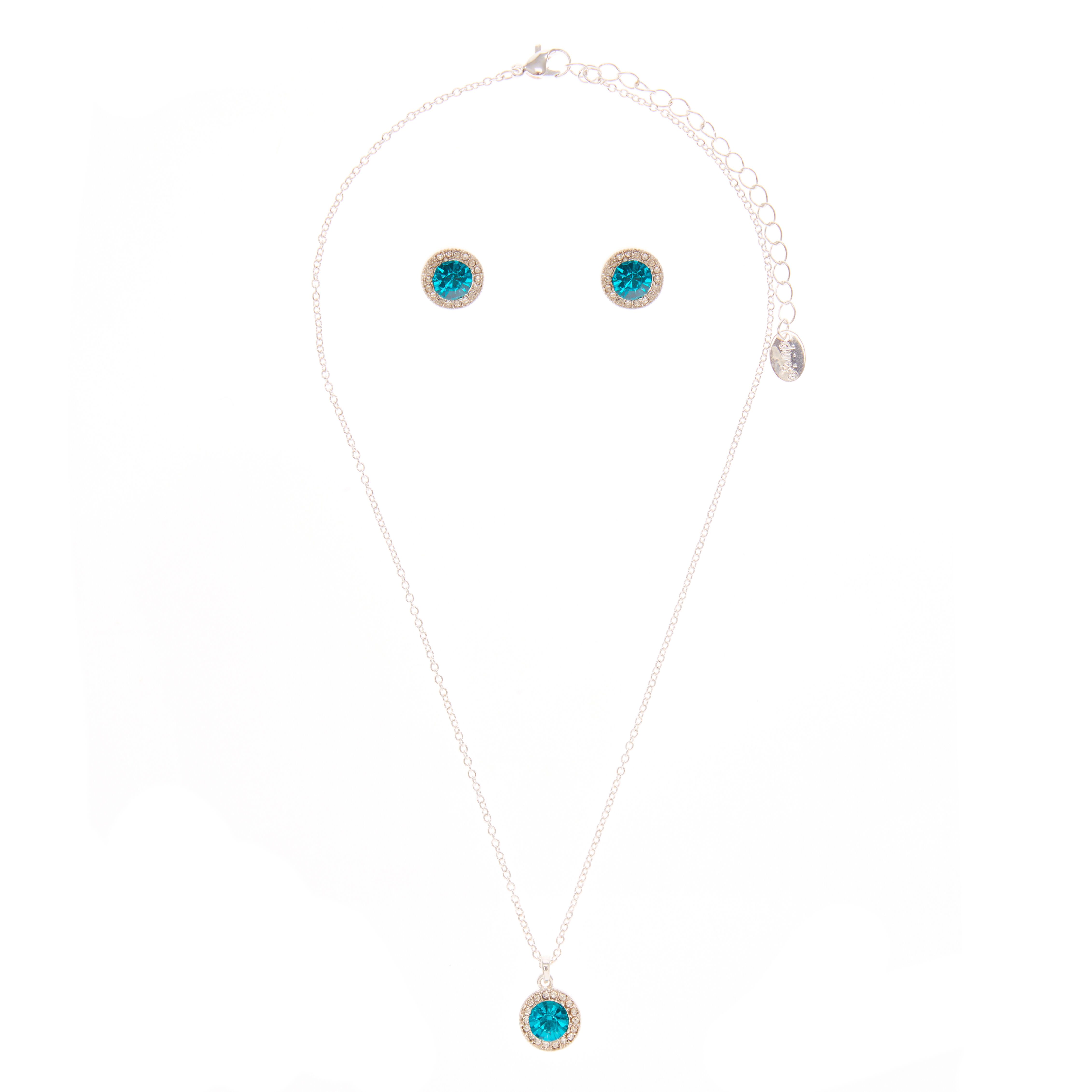 Vintage Style Silver & Blue Stone Jewellery Set,
