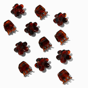Tortoiseshell Flower Mini Hair Claws - 12 Pack,