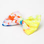 Tie Dye Neon Hair Bow Clip - Yellow/Orange,