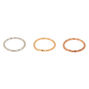 Mixed Metal 20G Textured Hoop Nose Rings - 3 Pack,