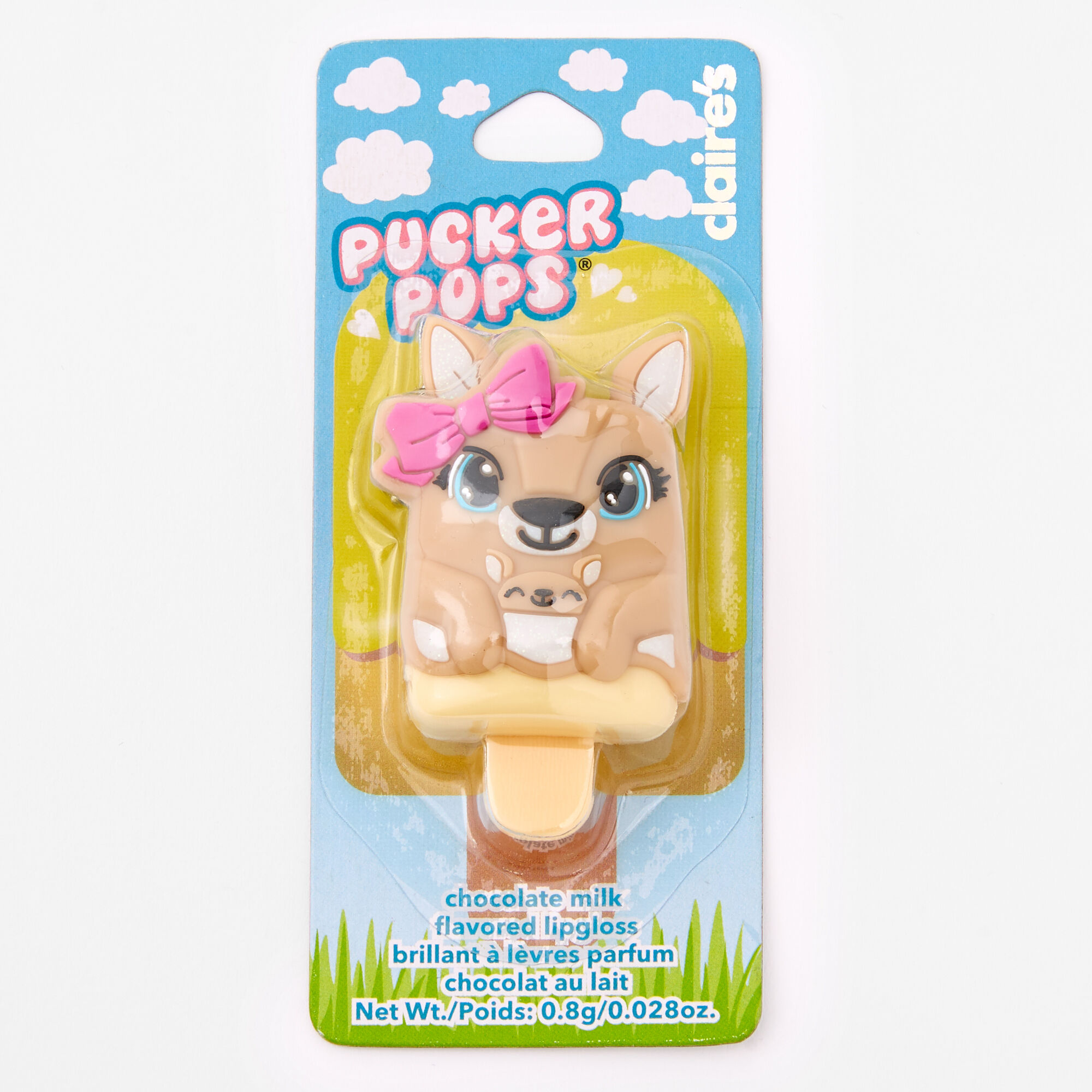 Pucker Pops® Kangaroo Lip Gloss - Chocolate Milk,