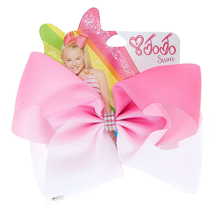 JoJo Siwa Large White &amp; Pink Ombre Signature Hair Bow,
