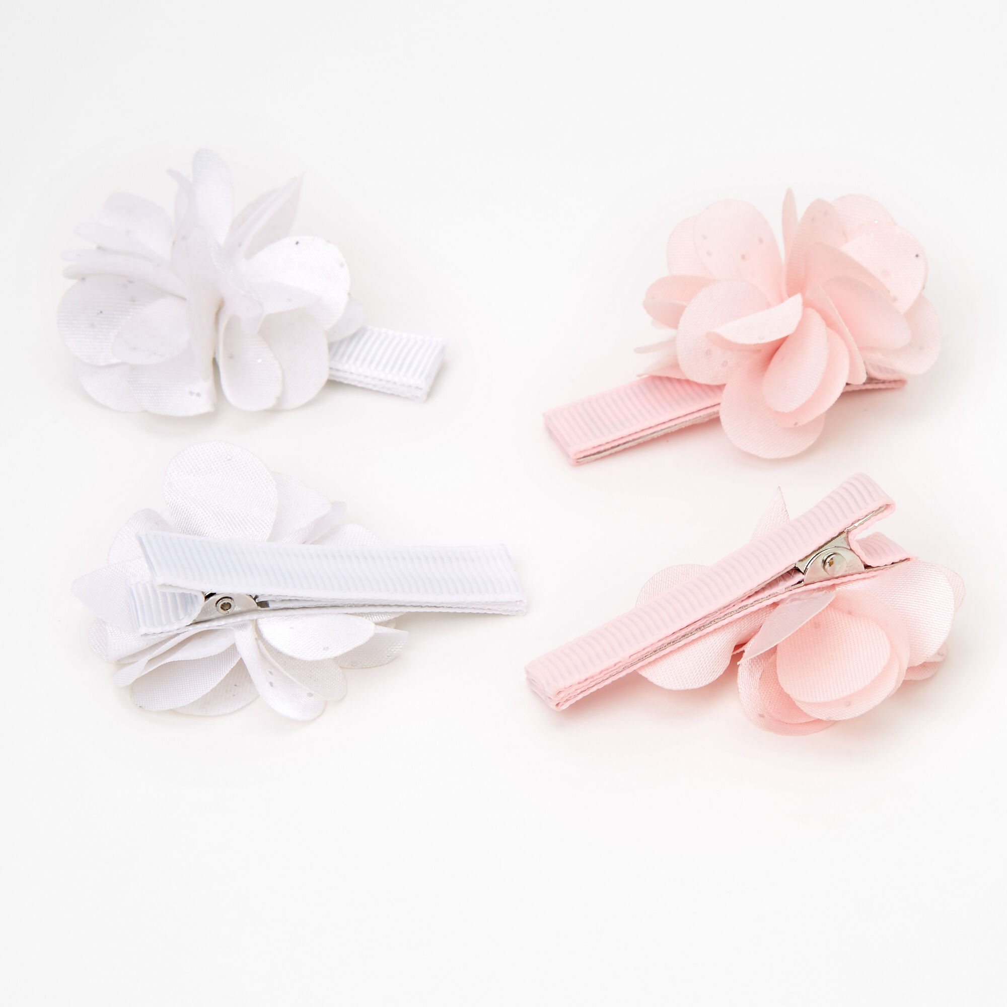 Claire's Club Chiffon Flower Hair Clips - 4 Pack,
