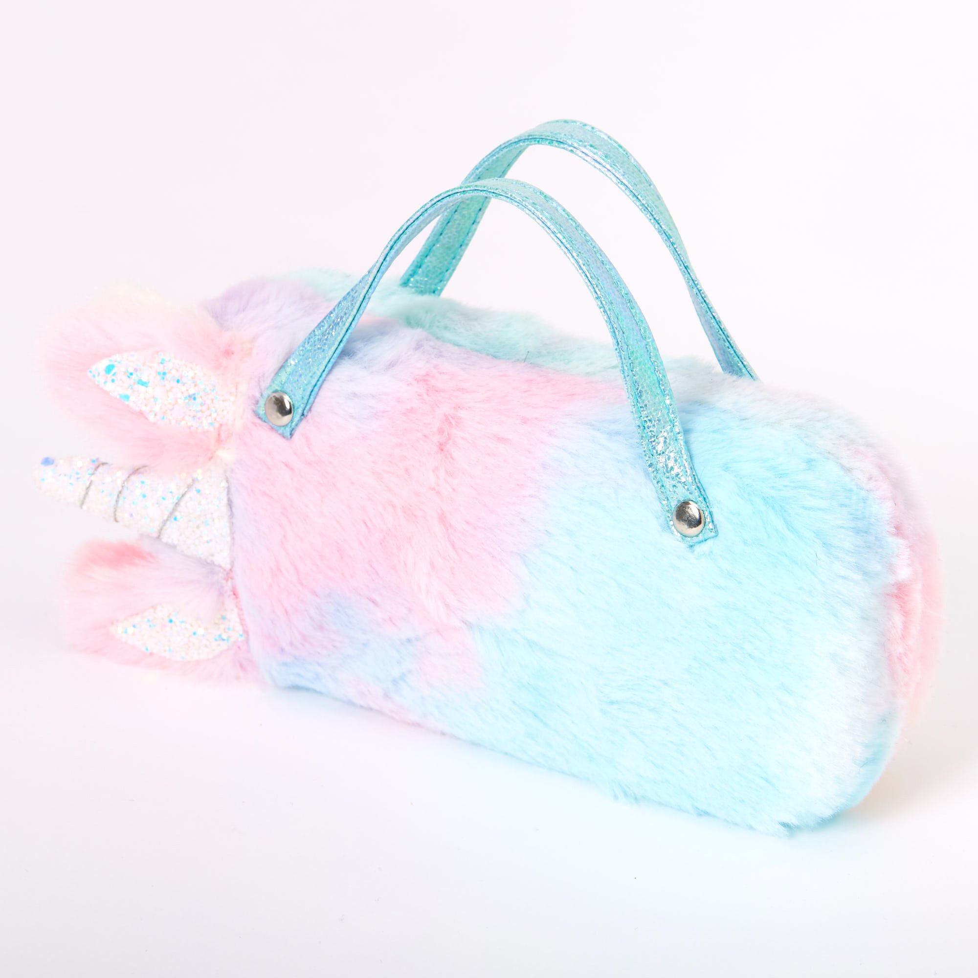 Claire s Club Rainbow Fur Unicorn Sunglasses Case