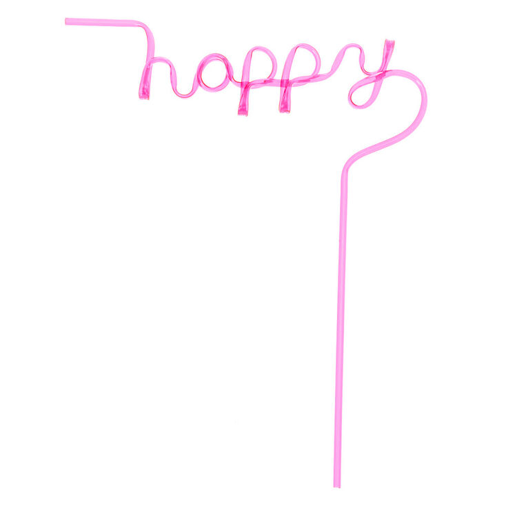 Happy Script Straw - Pink,