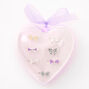 Claire&#39;s Club Heart Box Bow Rings - Lilac, 7 Pack,