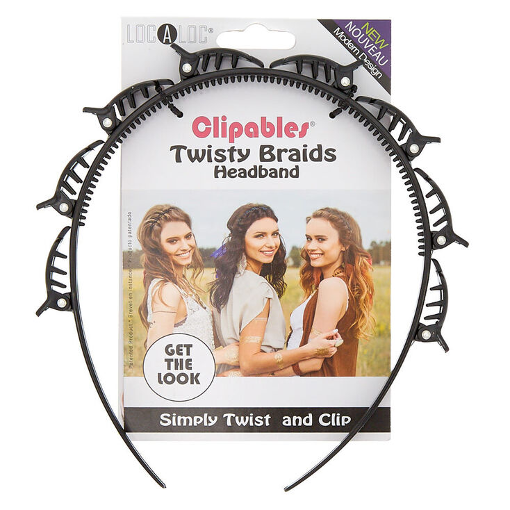 Clipables&reg; Twisty Braids Headband - Black,