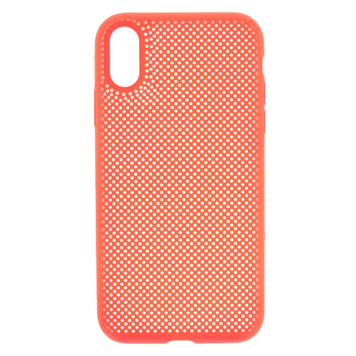Neon Coral Perforated Phone Case - Fits iPhone XR,