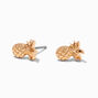 Gold-tone Pineapple Stud Earrings,