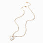 Collier &agrave; pendentif couleur dor&eacute;e c&oelig;ur perle d&#39;imitation,