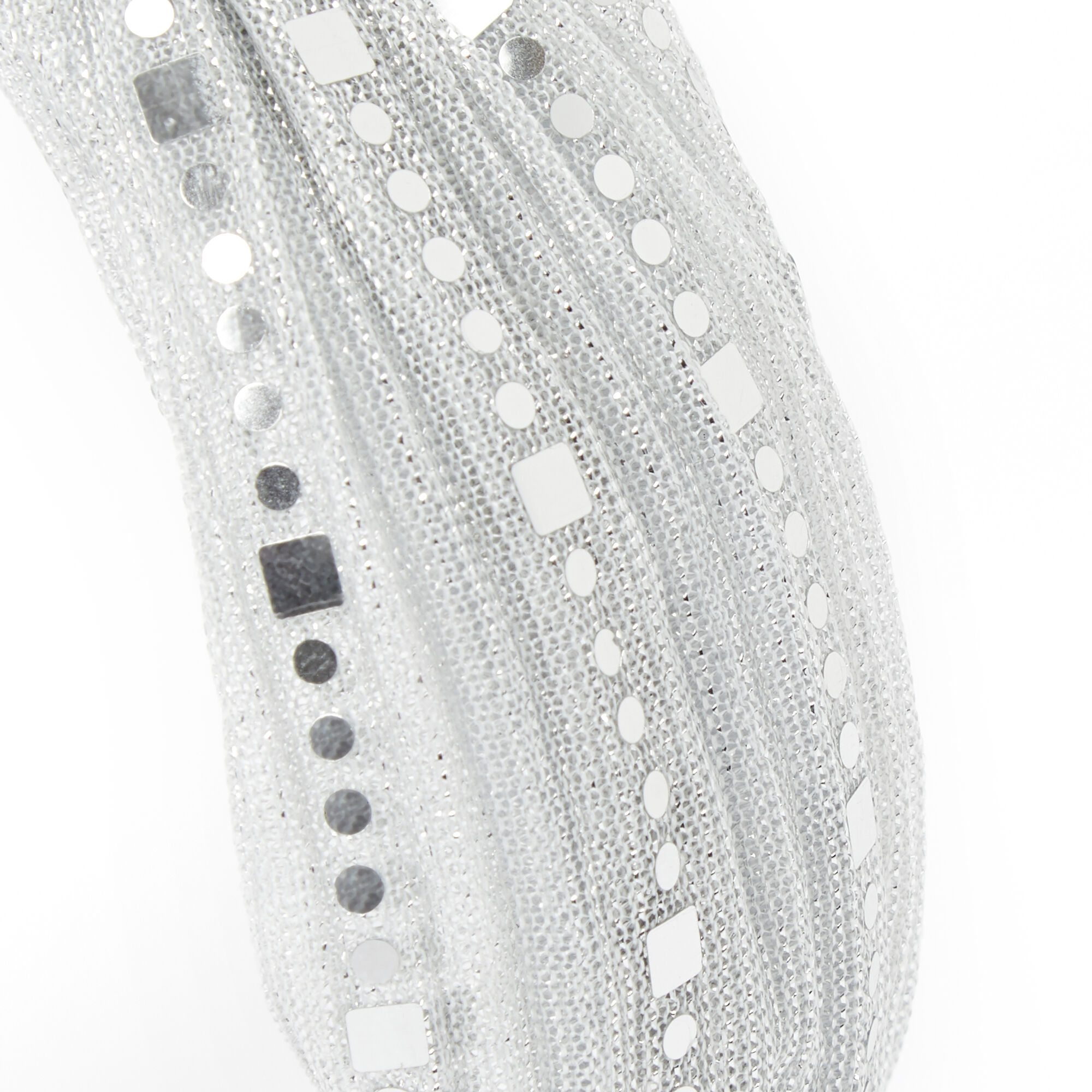 Claire's Club Sequin Embellished Tulle Knotted Headband - Silver,