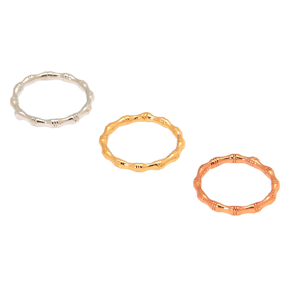 18G Mixed Metal Wave Tragus Rings - 3 Pack,