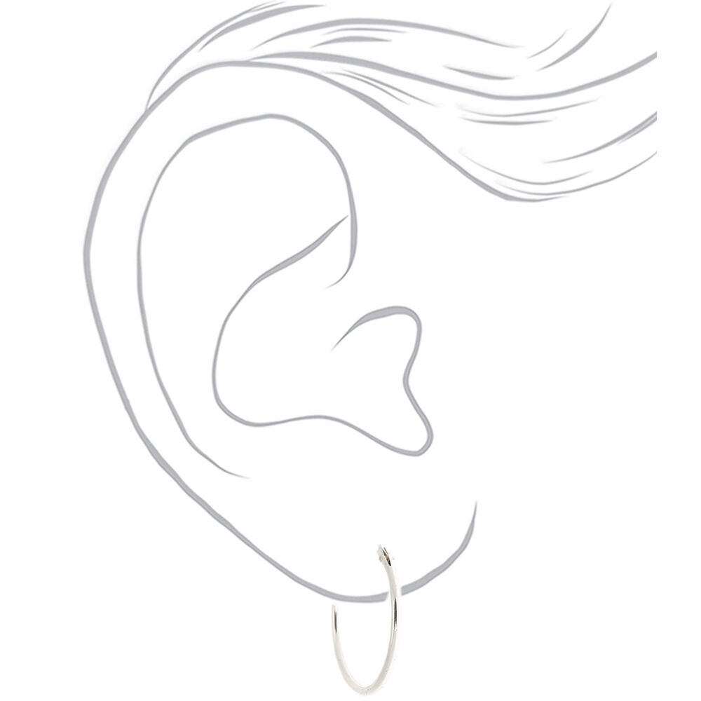 Sterling Silver 18MM Hoop Earrings,
