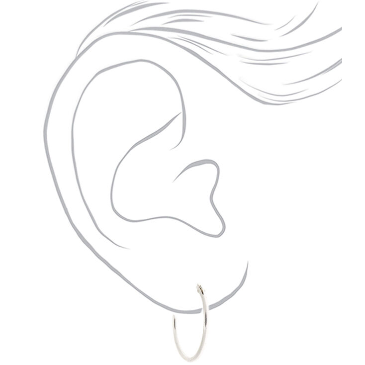 Sterling Silver 18MM Hoop Earrings,