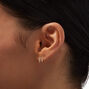 Pink Horseshoe Gold Stud Earrings,