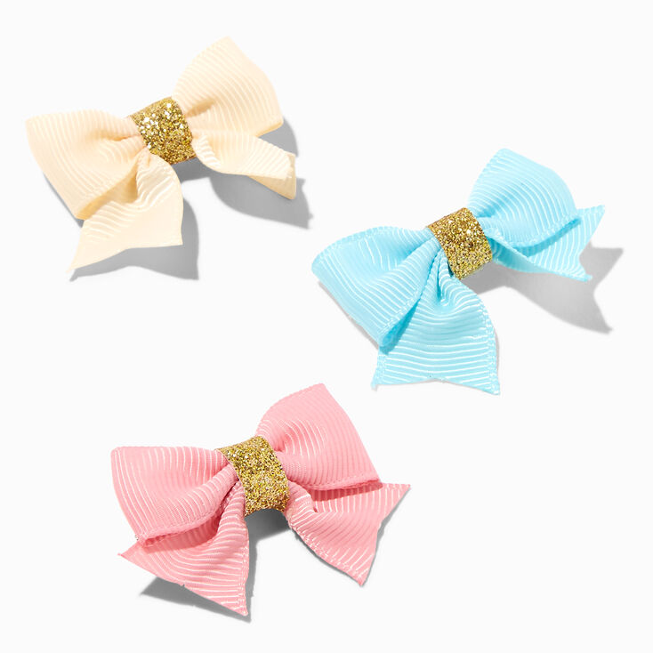 Claire&#39;s Club Glitter Fairy Hair Bow Clips - 6 Pack,