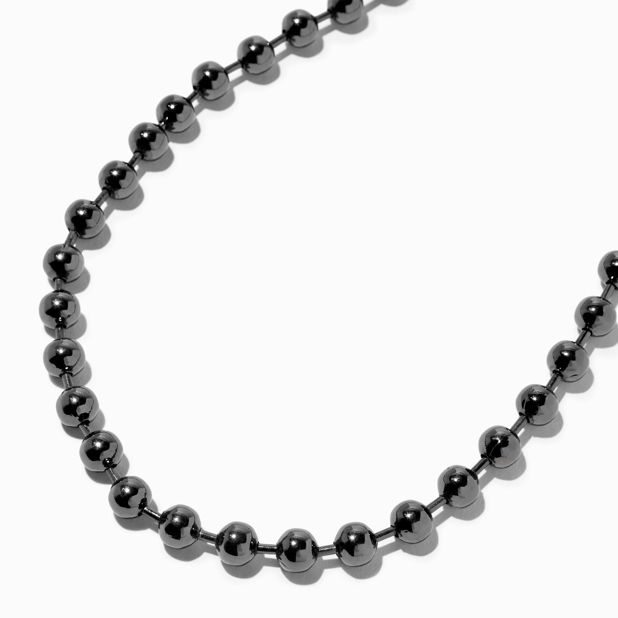 View Claires Hematite Ball Chain Necklace information