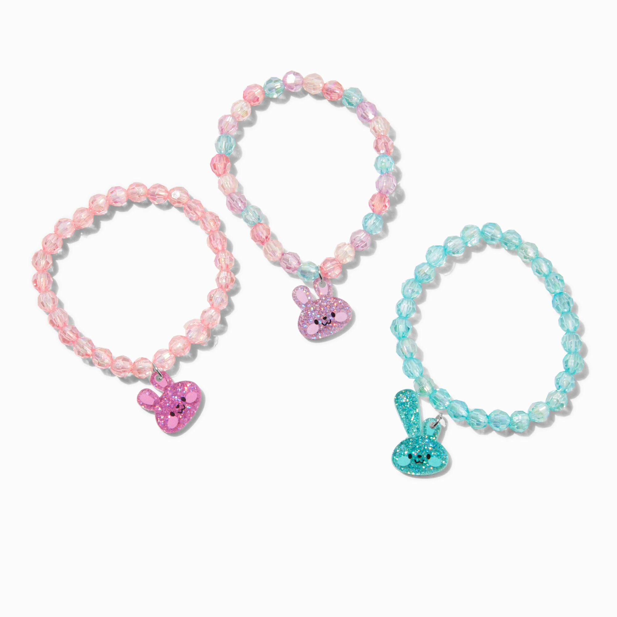 View Claires Club Bunny Beaded Stretch Bracelets 3 Pack information