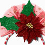 Glitter Poinsettia Holiday Headband,