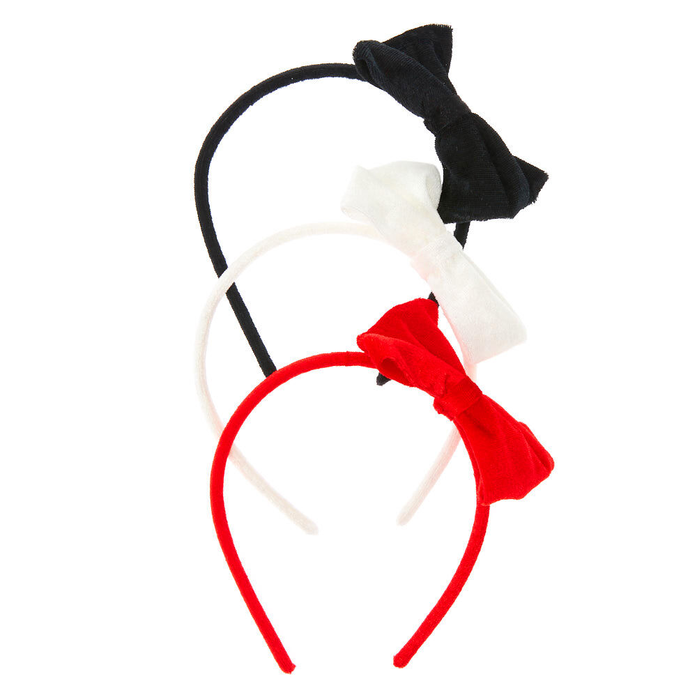 Claire's Club Velvet Bow Headbands - 3 Pack,