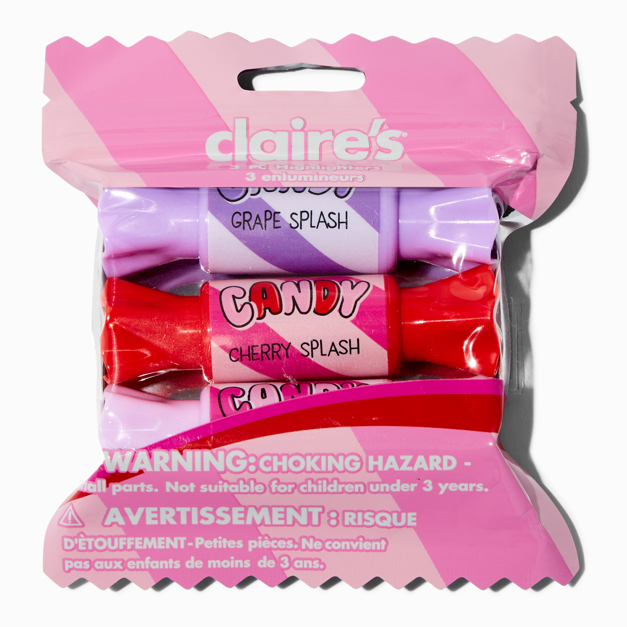 View Claires Candy Wrapper Scented Highlighters 3 Pack Red information