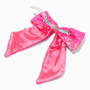 Pink Sequin Hair Bow Clip,