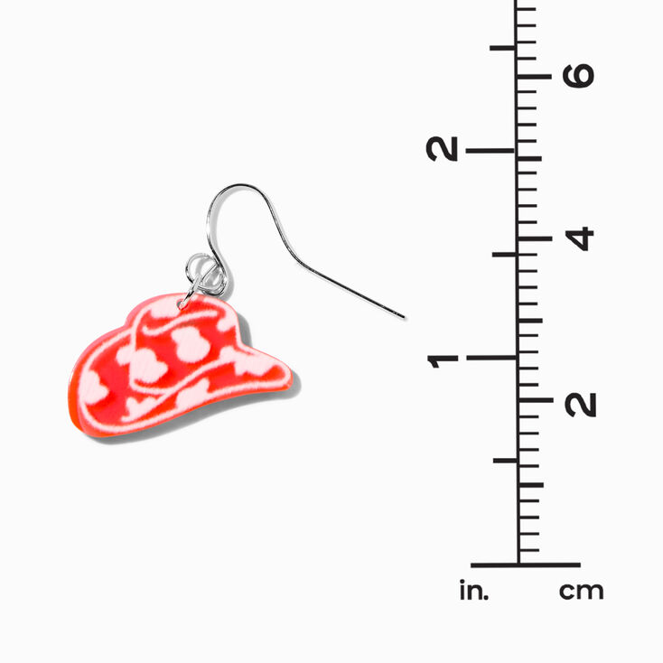 Pink Cowboy Hat 1&quot; Drop Earrings,