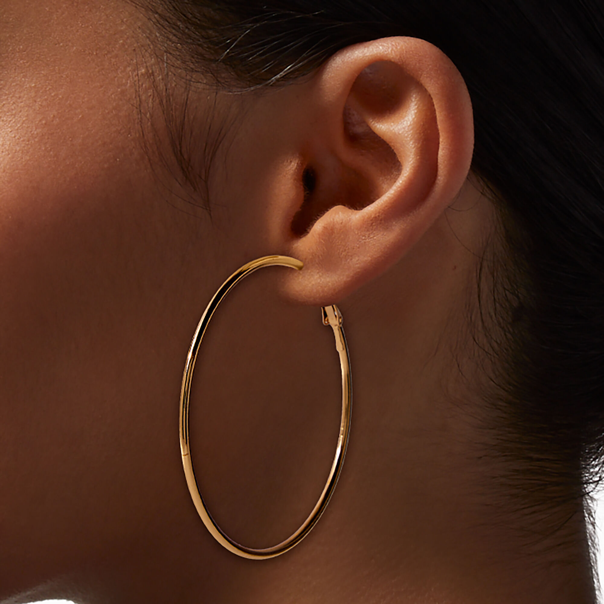 Gold-tone 60mm Hoop Earrings | Claire's US