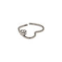 Silver Titanium 18G Heart Cartilage Hoop Earring,