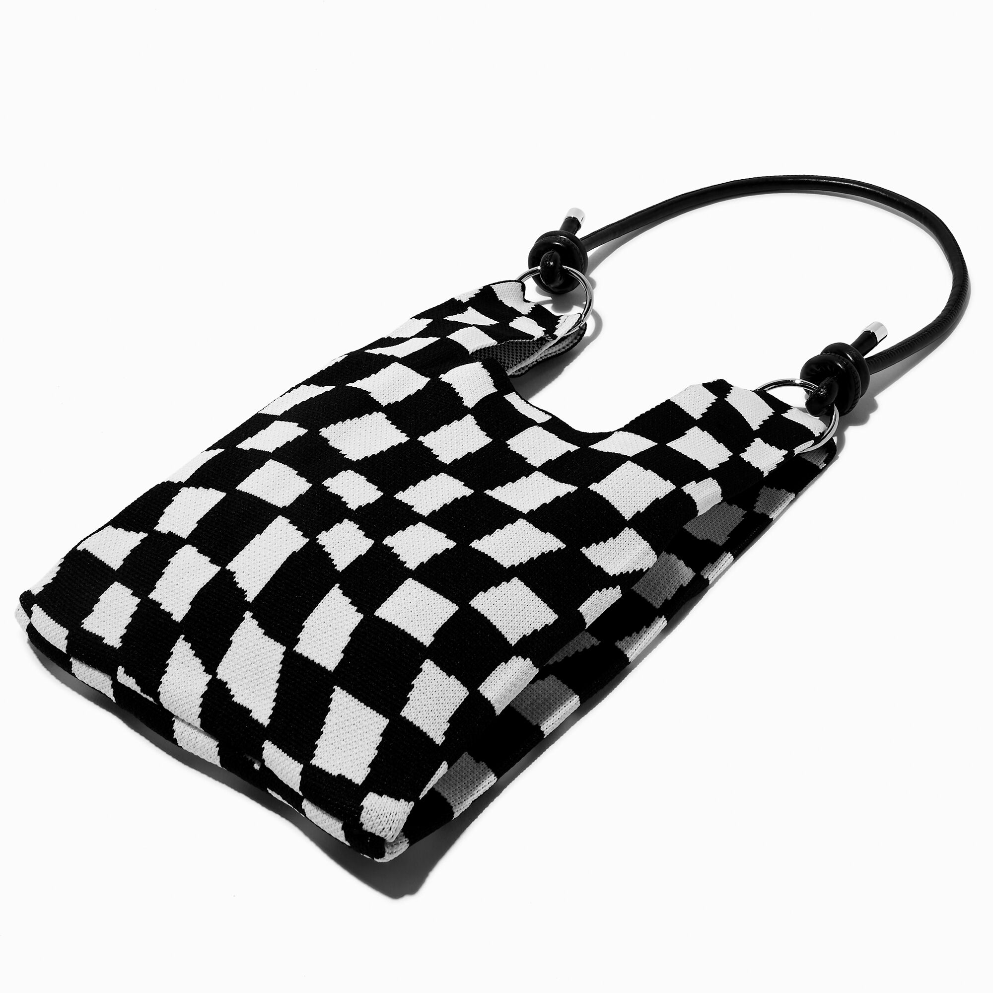 Black & White Checkered Tote Bag,