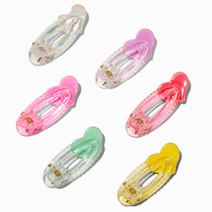 Claire&#39;s Club Jelly Hearts Hair Clips - 6 Pack,