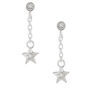 Pendantes &agrave; &eacute;toiles avec strass Swarovski&reg; couleur argent&eacute;,
