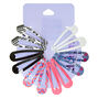 Bright Aztec Snap Hair Clips - Pink, 12 Pack,