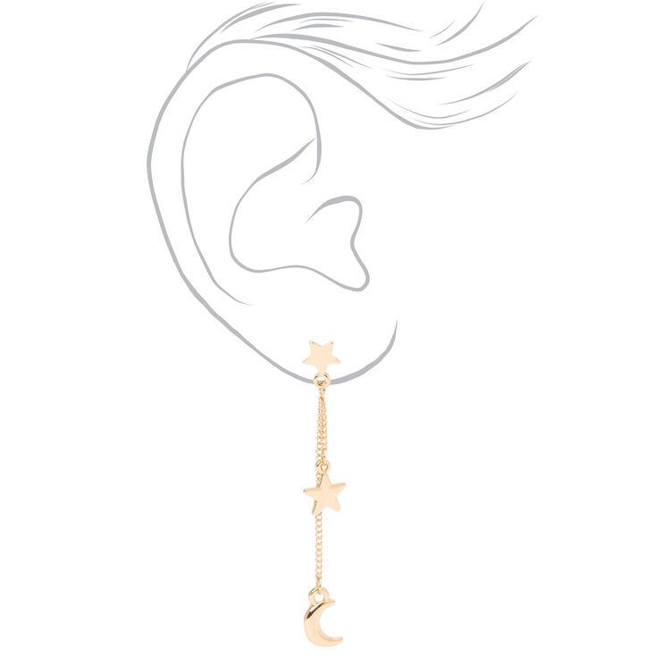 Gold Celestial Vibes Mixed Earrings - 6 Pack,