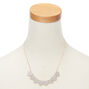 Rose Gold Glitter Statement Necklace - Silver,