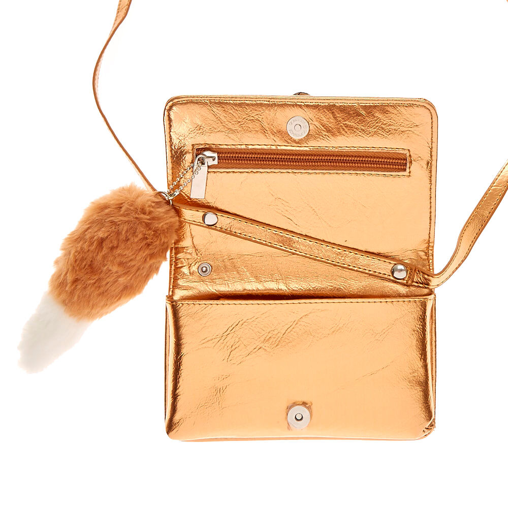 Francesca the Fox Golden Metallic Crossbody Wallet,