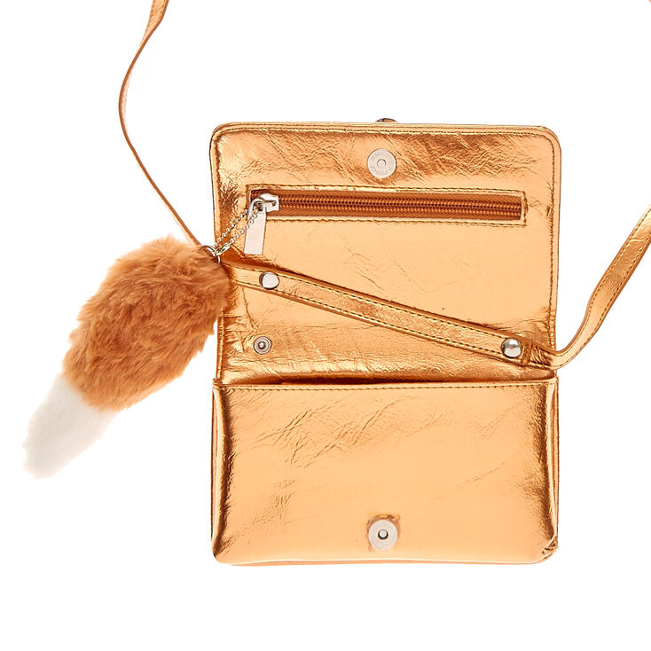 Francesca the Fox Golden Metallic Crossbody Wallet,