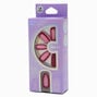Red Outline Long Almond Vegan Faux Nail Set - 24 Pack,
