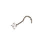 20G Silver-tone Titanium Cubic Zirconia Nose Stud,