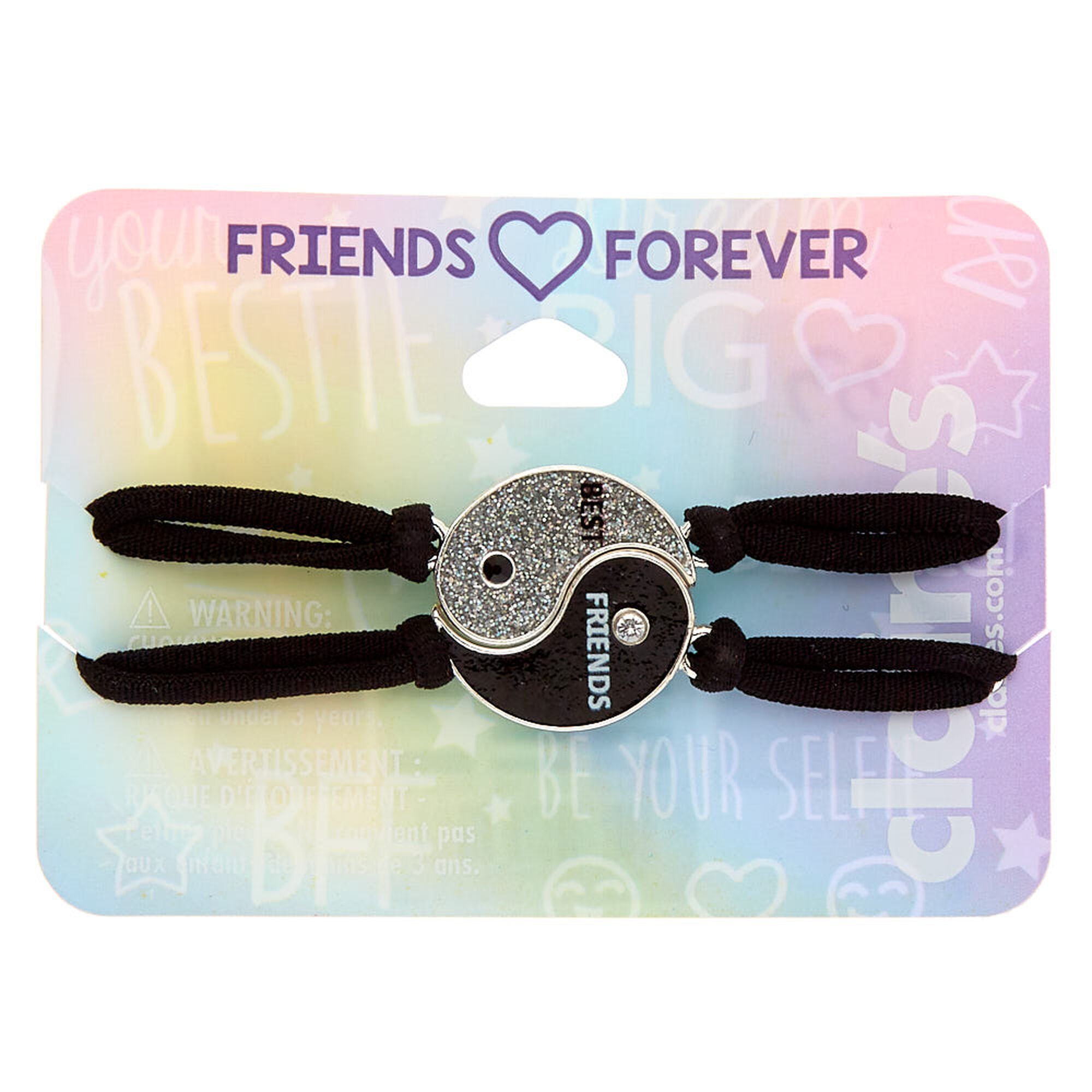 View Claires Yin Yang Stretch Friendship Bracelets 2 Pack Black information