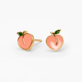 18kt Gold Plated Peach Stud Earrings,