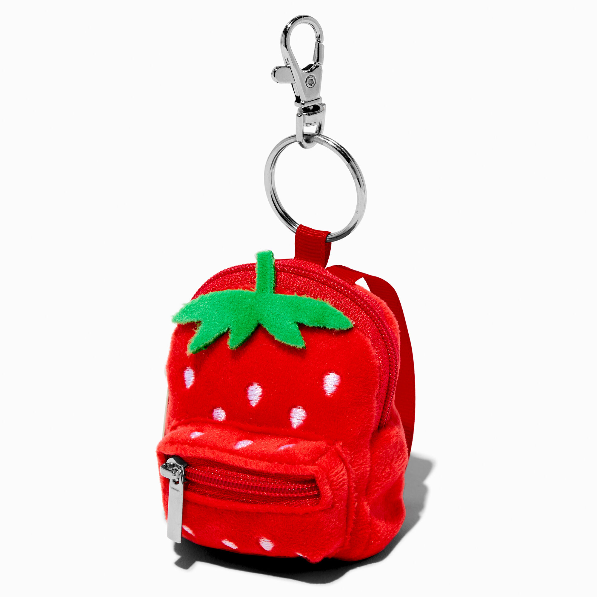 Claire s Pink Strawberry Print Mini Backpack Keychain Foxvalley Mall